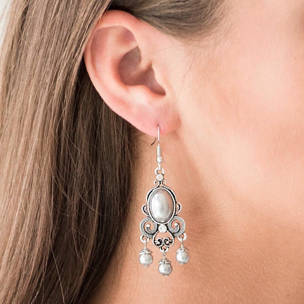 Paparazzi Jewelry Accessories - I Better Get GLOWING - Silver Earrings - Vintage